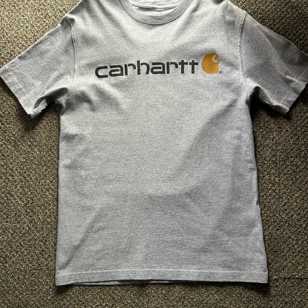 Carhartt Heather Gray Crewneck Tee with Black Logo